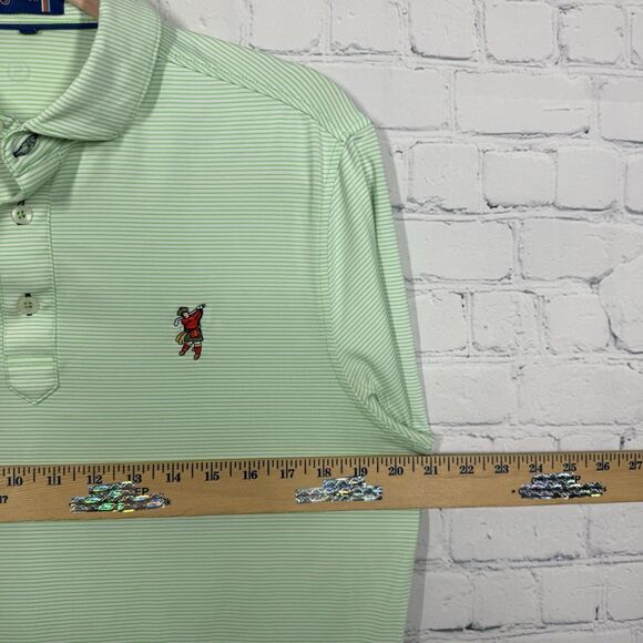 Taylor Stitch Polo Shirt Men Small Green Striped Performance Stretch Preppy Golf - Picture 8 of 11